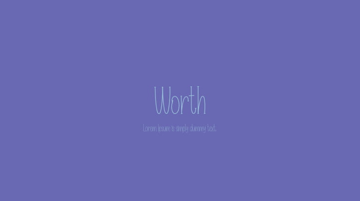 Worth Font