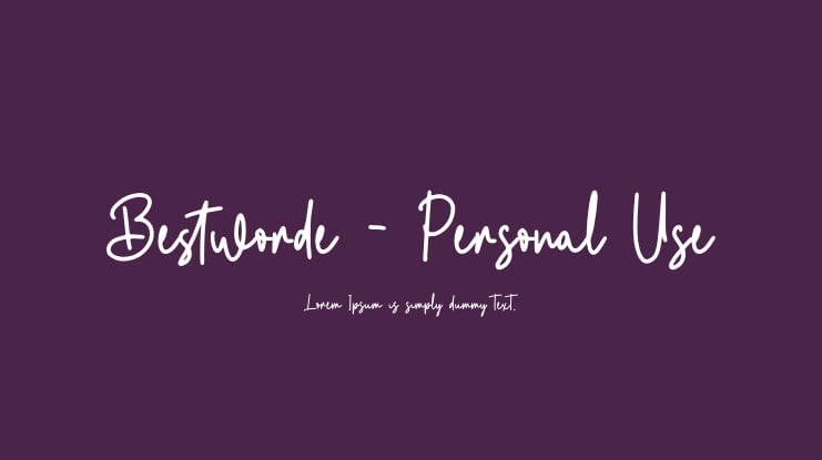 Bestworde - Personal Use Font